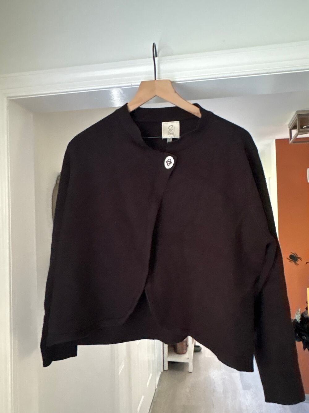 Sioni Black Cardigan Sweater XL Toggle Button Fall Winter Minimalist